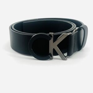 Calvin Klein CK3470 Leather Belt Black Size 36/90 Men's